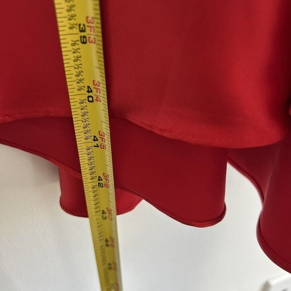 De Laru Red Satin Midi Dress Vtg Spaghetti Straps Y2K Womens 5/6 Deadstock *Read - Picture 3 of 16